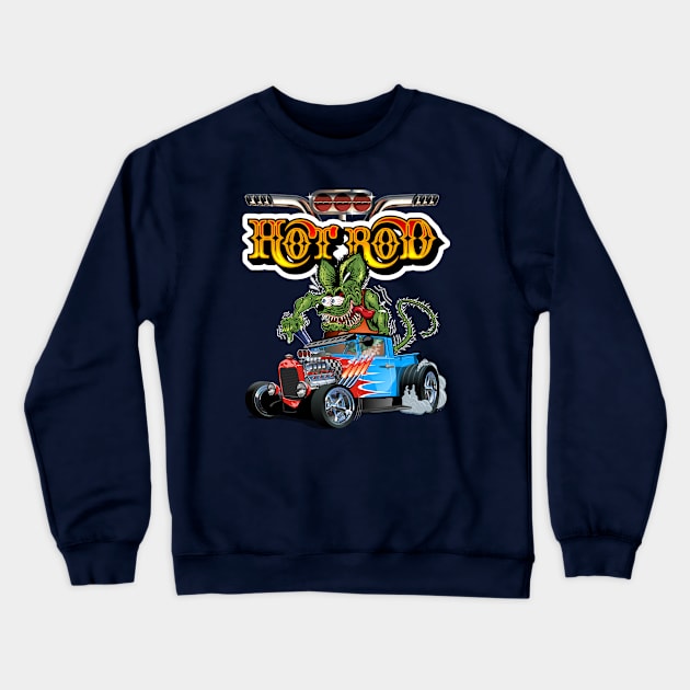 Cartoon retro hot rod Crewneck Sweatshirt by Mechanik